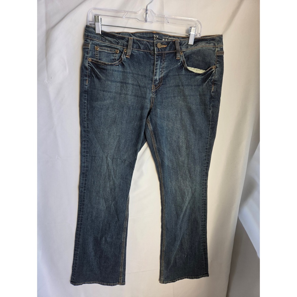 NY&C Curvy Bootcut Jeans Womens Blue Dark Wash Curvy Low Rise Bootcut